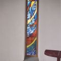 Chapel Window, 6ft x 1ft approx, Glass Etched, Painted, Leaded, 2008