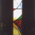Door panel, 6in x 5ft 6in approx, Glass painted, Etched, Leaded, Private Commission 2013