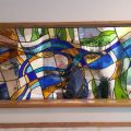 Clinic Cois Abhann, Dingle. Painted, Fired & Leaded Glass with Etched and Copperfoiled Insert. 2022