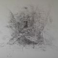Skellig Monastery , Pencil and Charcoal on Paper, 59cm X 42cm, 2016.